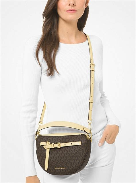 michael kors half moon crossbody|Emilia Medium Logo Shoulder Bag .